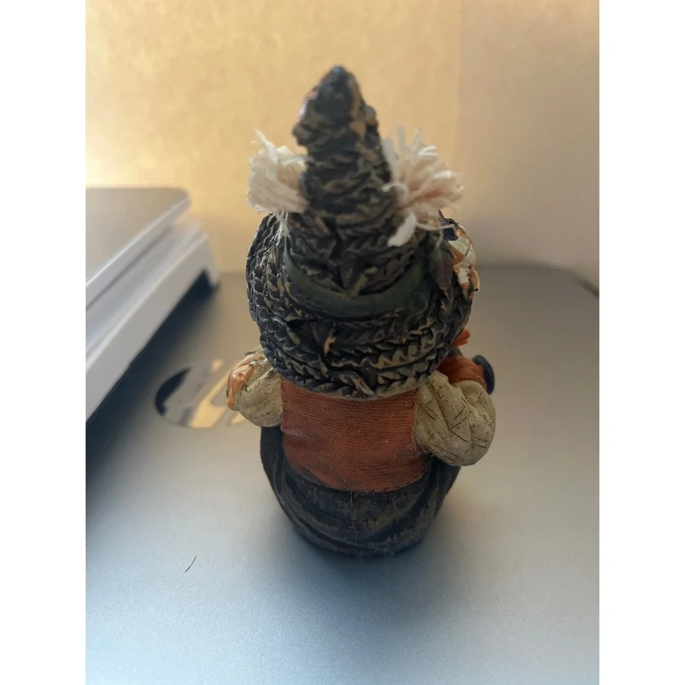 Harvest Scarecrow Figurine Sunflowers Watering Can Fall Decor Resin 4 Inch